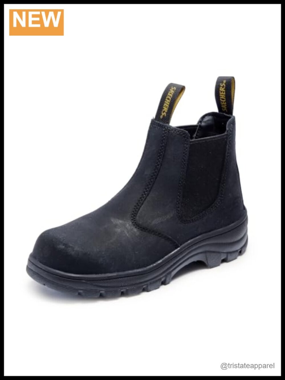 Women's Composite Toe Chelsea Work Boots Slip Resistant Memory Foam Leather